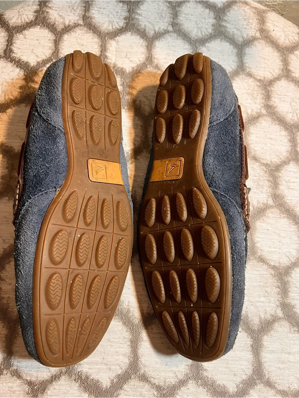 Sperry Men’s Blue Suede Driving Loafers with Brown Leather Trim